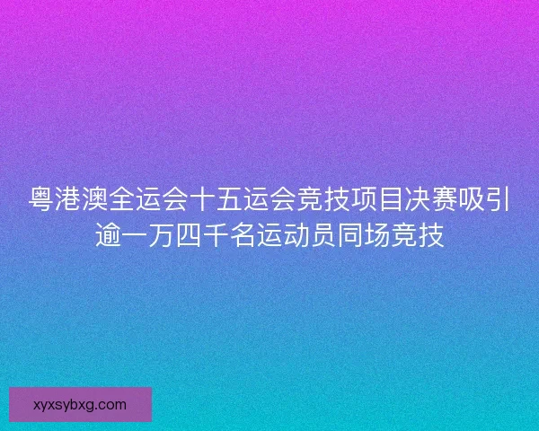 粤港澳全运会十五运会竞技项目决赛吸引逾一万四千名运动员同场竞技